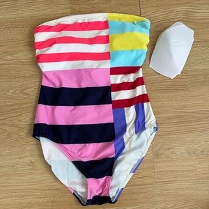 Multicolor striped bathing suit